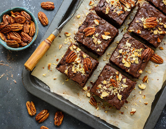 Tasty Fudge Brownies with Pecan Oil