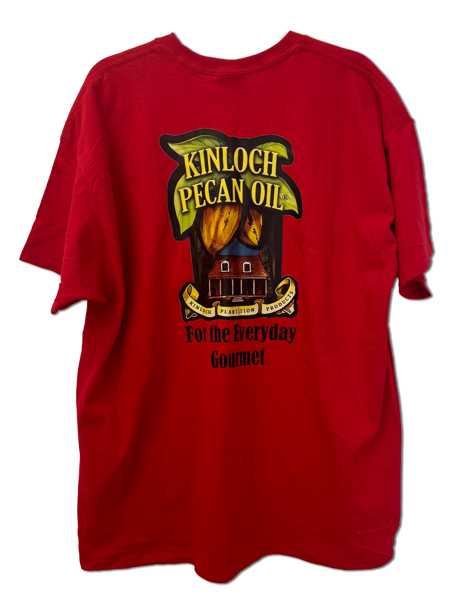 Back of shirt with Kinloch logo "For the Every Day Gormet" Text