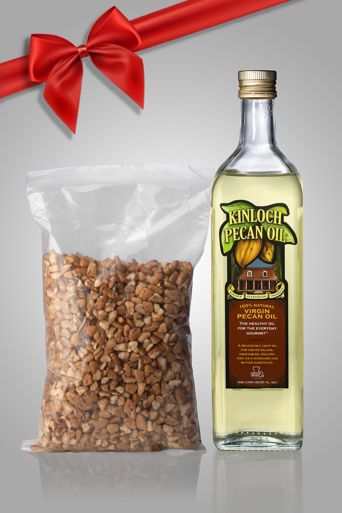 750mL + one pound large pecan pieces