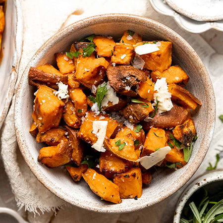 Herb Roasted Sweet Potatoes with Kinloch Pecan Oil