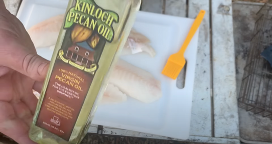 Big Lew shows how to use Kinloch Pecan Oil to cook Grilled Cod