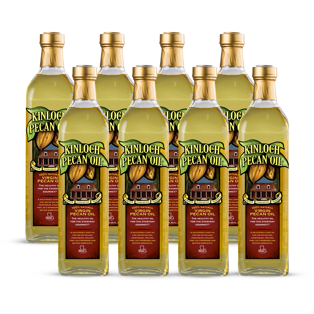 Eight pack of 1000 mL pecan oil is one of the healthiest cooking oils. Heart-healthy fats, better for cooking than olive oil, high smoke point, unique gift for cooks, mother’s day gift, father’s day gift, olive oil substitute