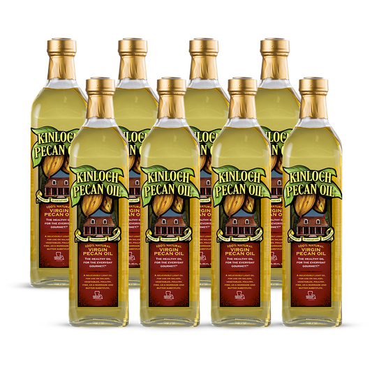 Eight pack of 1000 mL pecan oil is one of the healthiest cooking oils. Heart-healthy fats, better for cooking than olive oil, high smoke point, unique gift for cooks, mother’s day gift, father’s day gift, olive oil substitute